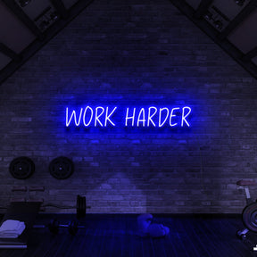 "Work Harder" Neon Sign for Gyms & Fitness Studios