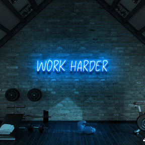"Work Harder" Neon Sign for Gyms & Fitness Studios