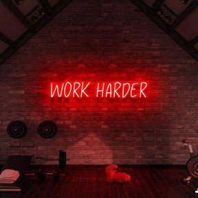 "Work Harder" Neon Sign for Gyms & Fitness Studios